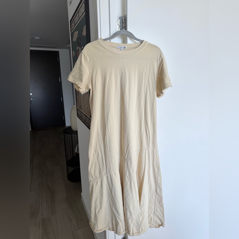 Casual Cream Short Sleeve Dress